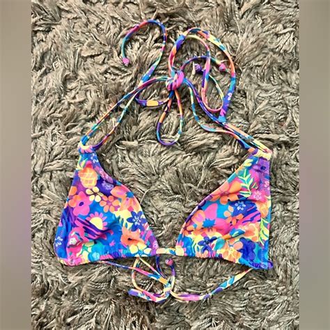 Kulani Kinis Swim Kulani Kinis Halter Bralette Bikini Top Rainbow Jungle Poshmark