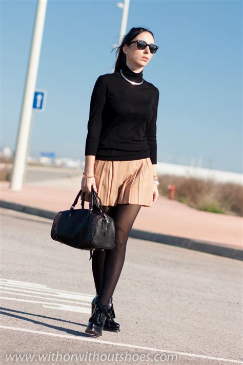 NUDE PLEATED SKIRT BUCKLE BOOTS With Or Without Shoes Blog