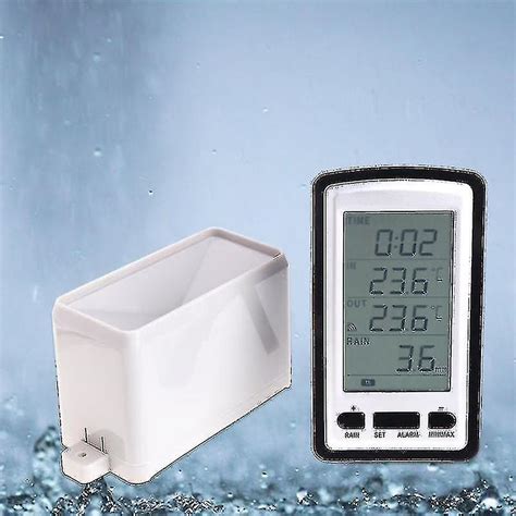 Electronic Rain Gauge, Wireless Portable High Accuracy Radio Controlled Digital Rain Gauge Rain ...