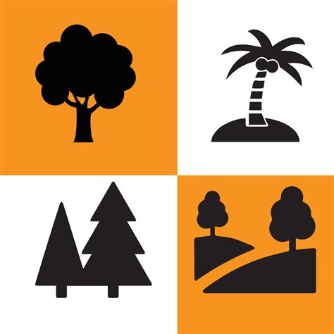 assorted tree icon design, tree silhouette, tree icon 10846802 Vector Art at Vecteezy