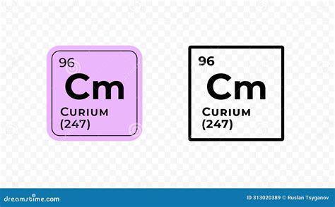 Curium Chemical Element Of The Periodic Table Vector Stock Vector