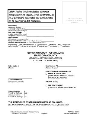 Fillable Online Superiorcourt Maricopa Petici N De Aprobaci N De