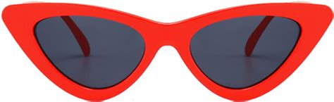 Transparent Red Cat Eye Sunglasses