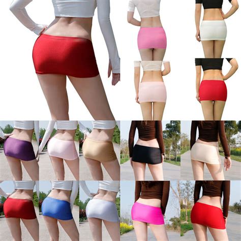 Womens Sexy Micro Mini Skirts Summer Package Hip Skirt Shiny Tight