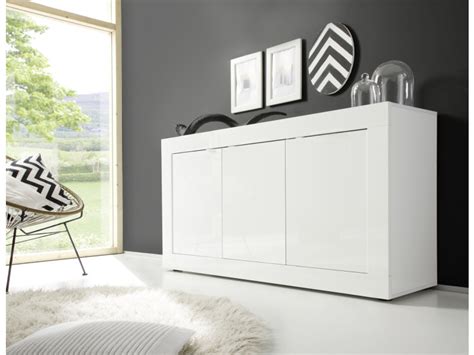 Subleem buffet 160 cm favara blanc laqué brillant Conforama