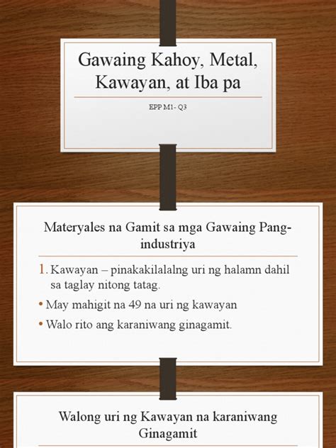 Gawaing Kahoy Metal Kawayan At Pdf