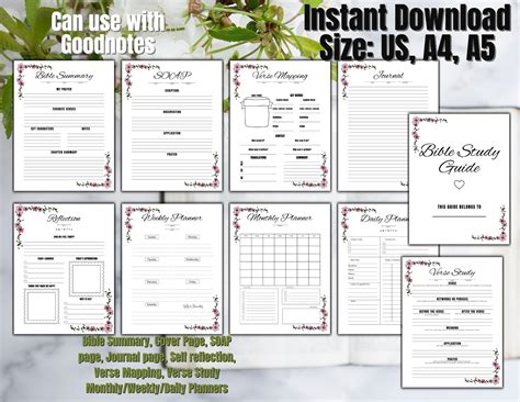 Printable Bible Study Bundle, Verse Mapping Printable Bible Study Guide