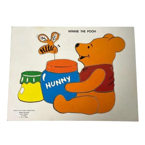 Vintage Walt Disney Productions Winnie The Pooh Inlaid Puzzle