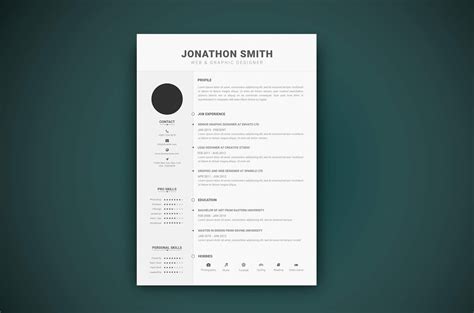 10 Photoshop Editable Resume / CV Template Free Download - The Graphic Home