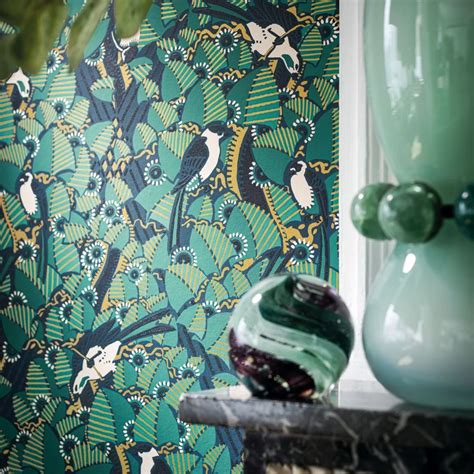 Majolica By Casamance Marine Emeraude Wallpaper Wallpaper Direct