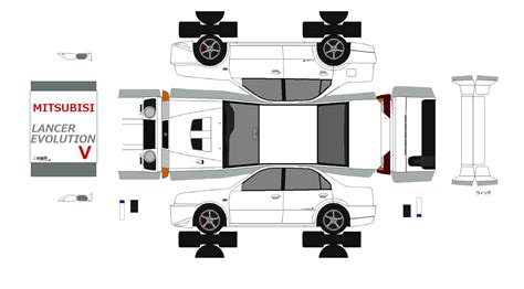 SP Papel Modelismo PaperCraft Mitsubishi Lancer Evolution V