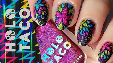 Holo Taco Electric Holos Collection Reverse Stamping Nail Art Youtube