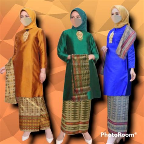 Jual Real Pict Kebaya Tafeta Baju Kurung Tradisional Baju Kurung