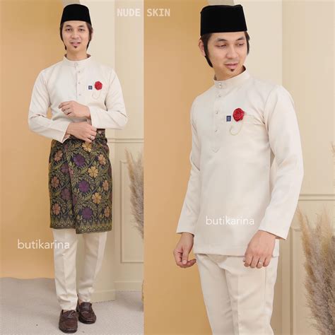 BAJU MELAYU SLIM FIT NUDE SKIN BAJU MELAYU SLIM FIT NUDE CREAM BAJU