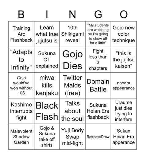 Gojo vs Sukuna Bingo Blank Template - Imgflip