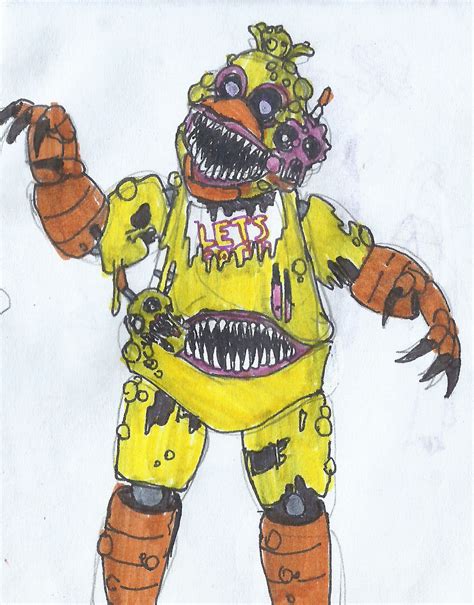 Twisted Chica (scanned) by FreddleFrooby on DeviantArt