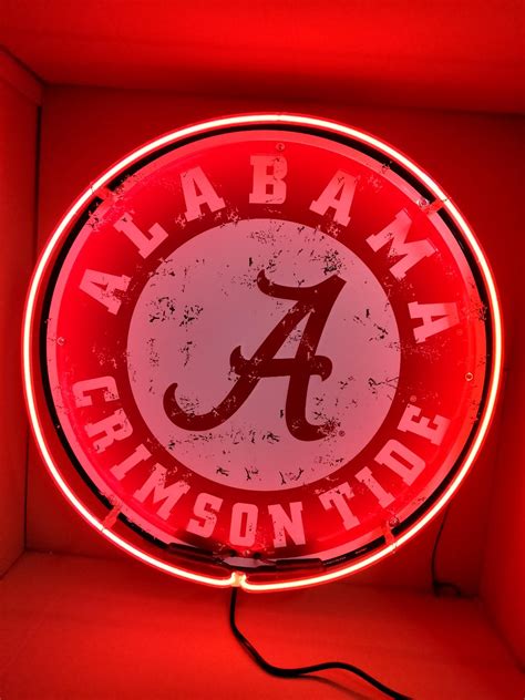 Alabama Neon Sign Alabama Crimson Tide Signs Roll Tide University