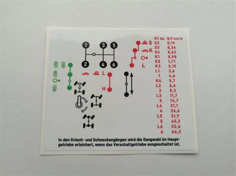 Unimog Schaltschema 421 403 406 416 Großes Getriebe