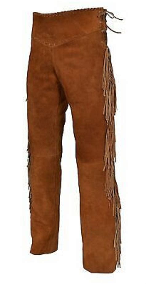 Men Suede Western Style Cowboy Leather Pant With Fringe Artofit