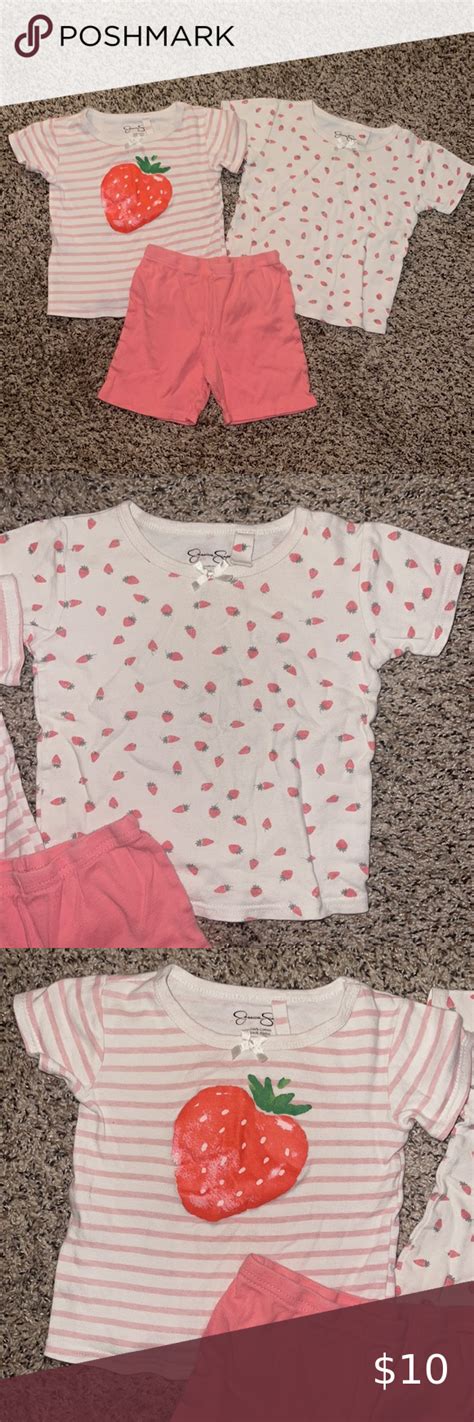 Jessica Simpson 3pc Strawberry Pajama Set Size 5