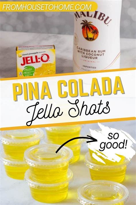 Made With Malibu Rum And Pineapple Jello These Easy Pina Colada Jello