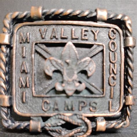 Vintage 1960s SCOUTS BSA Belt Buckle Miami Valley Council Camps