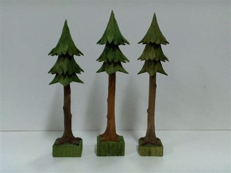 Hand Carved Pine Tree Accessory By Oakorchardgallery On Etsy