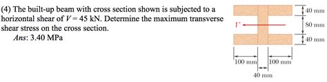 The Built Up Beam With Cross Section Shown Is Chegg