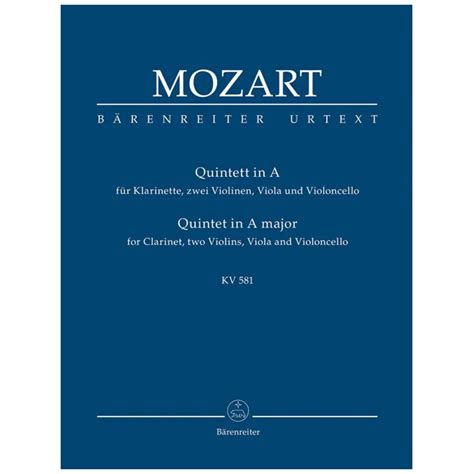 MOZART CLARINET QUINTET K581 STUDY SCORE Cappellani Music Megastore