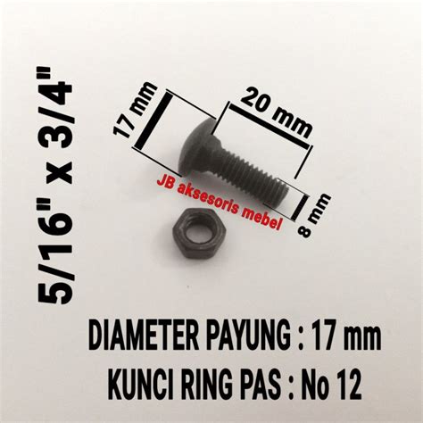 Jual BAUT MUR CB 8 X 20 Mm 2 Cm JOIN TRAY PAYUNG BEMPER TRUK PAGAR