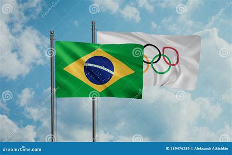 Olympic Games And Brazil Flag Editorial Stock Image Image Of