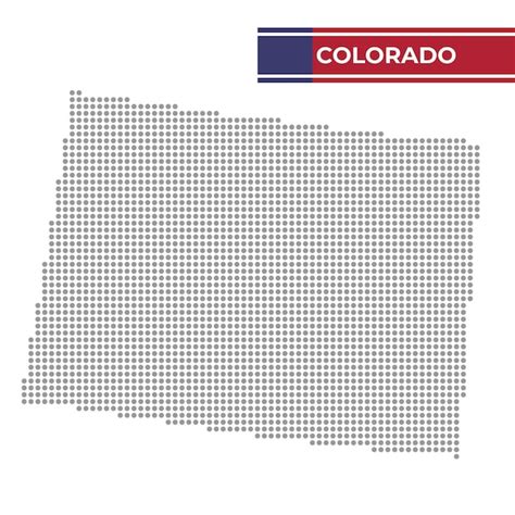 Mapa De Puntos Del Estado De Colorado Vector Premium