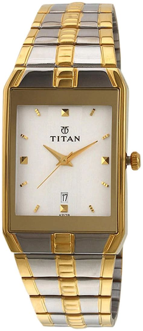 Buy Titan Rectangle Gold Metal Men 9151bm09 Elegant Watch Online Get