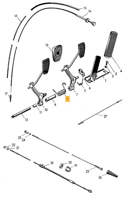 Brake Pedal Return Spring 356 Prs 356 Porsche 356 Parts And Services