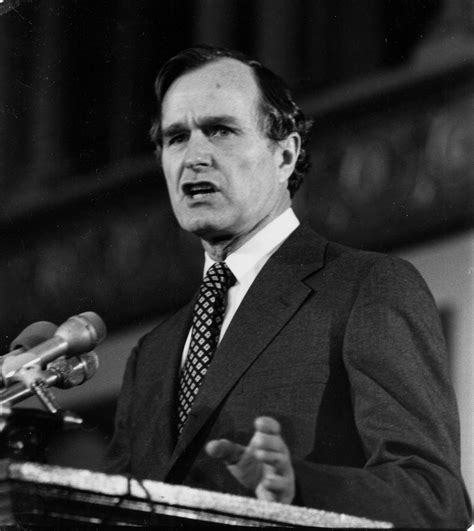 George H W Bush Speaks In Gaston Hall At Georgetown University