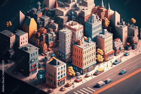 Isometric City Concept Stock Illustration Adobe Stock