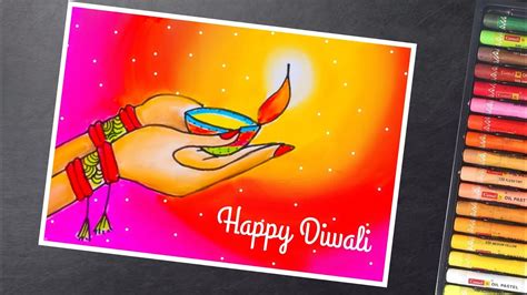 Deepavali Festival Drawingdiwali Festival Oil Pastel Drawing Diwali Drawings Easydiwali Art