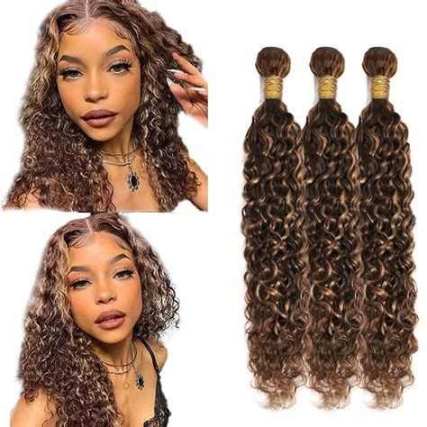 Amazon Highlight Bundles Human Hair Ombre Water Wave Bundles 8A