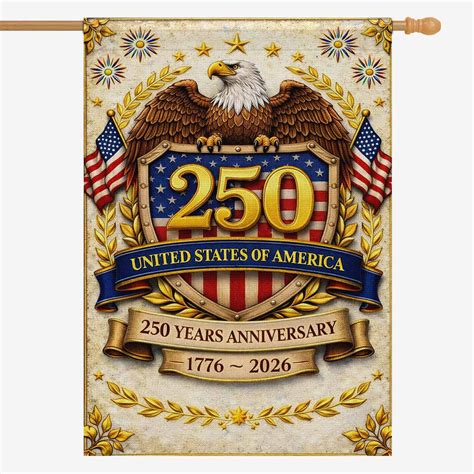 America 250 House Flag Patriotic Eagle Usa 250th Anniversary 1776 2026