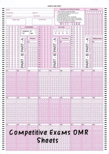 Pink Competitive Exams Omr Sheets Gsm At Rs Sheet In