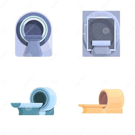 Computed Tomography Icons Set Cartoon Vector Hospital And Medical