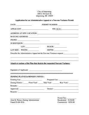 Fillable Online Application For An Administrative Appeal Or A Non Use