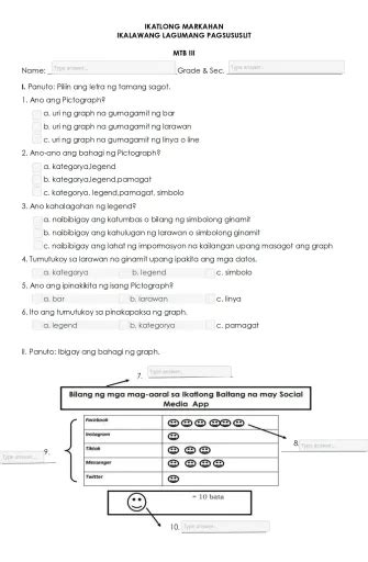 3rd Quarter 2nd Summative Test In Mtb Interactive Worksheet Edform