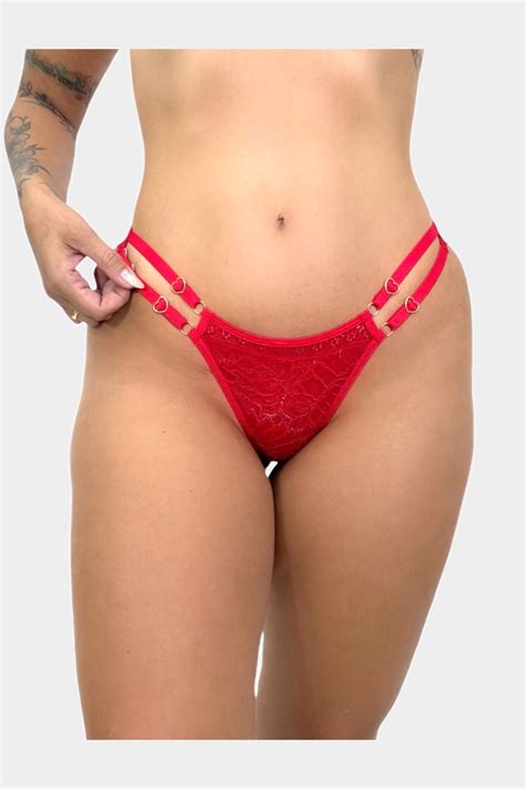 Calcinha Fio Duplo Regulagem Cora O Duas Tiras Renda Bbm Lingerie Lingerie Direto Da F Brica