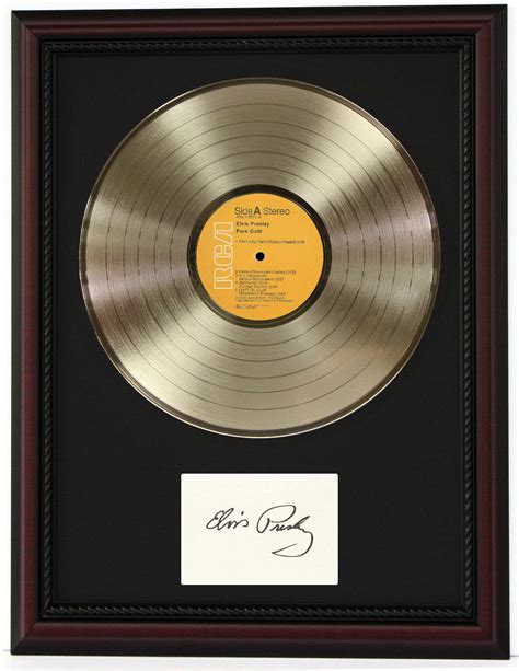 Elvis Presley Cherry Wood Gold LP Record Framed Ltd Signature Display ...