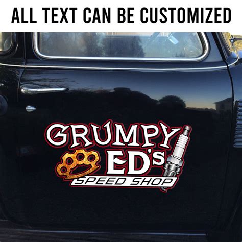 Pcs Personalized Hot Rod Garage Knuckle And Spark Plug Speed Shop Vinyl Stickers Bluefink