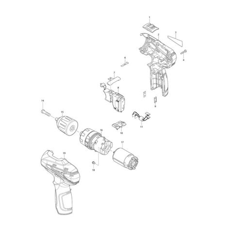 Complete Assembly for Makita HP330D 10.8V Cordless Combi Drill | L&S ...