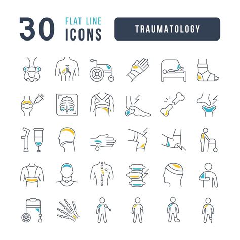 Conjunto De Iconos Lineales De Traumatolog A Vector En Vecteezy