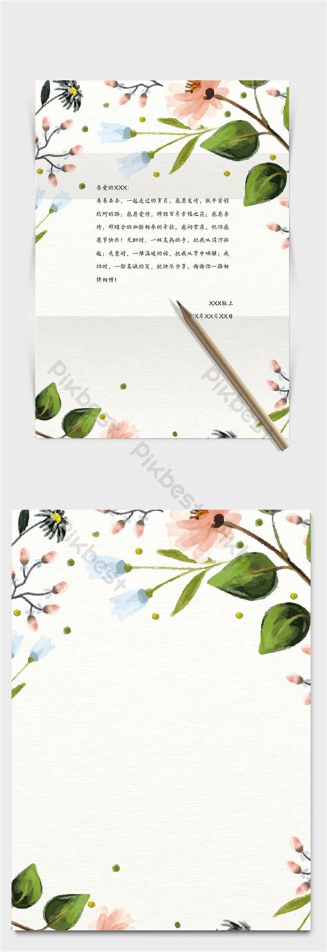 Simple And Beautiful Spring Theme Stationery Template Word Document ...