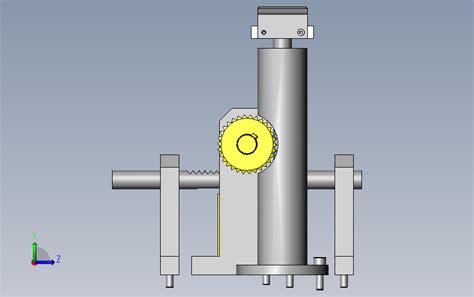 No 000153 使用齿条与齿轮的升降机构 SOLIDWORKS 2010 模型图纸下载 懒石网